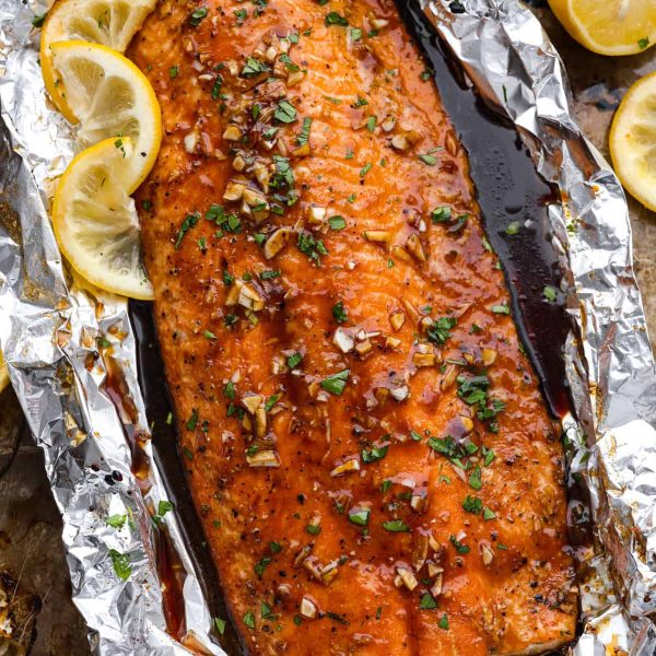 Garlic Brown Sugar Glazed Salmon