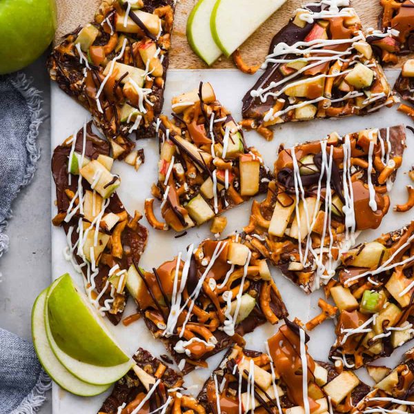 Caramel Apple Bark with Pretzels