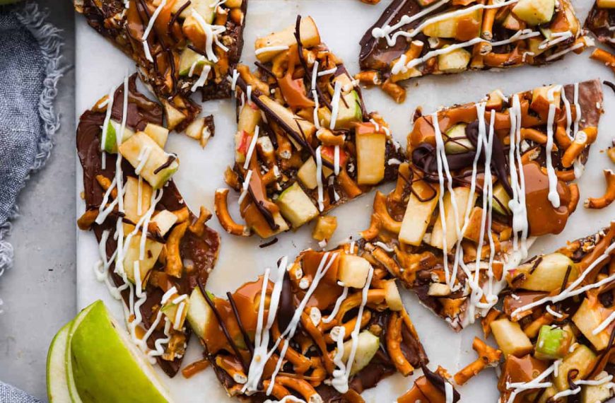 Caramel Apple Bark with Pretzels