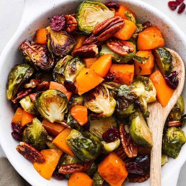 Maple Roasted Brussels Sprouts and Butternut Squash