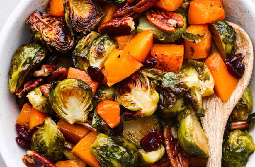 Maple Roasted Brussels Sprouts and Butternut Squash