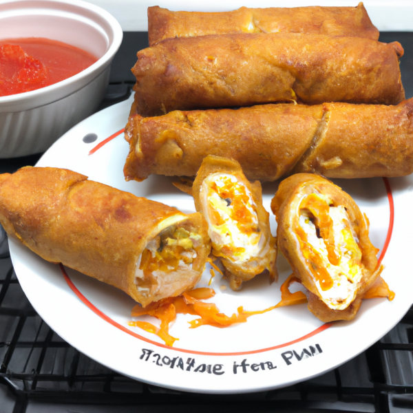 Buffalo Chicken Egg Rolls (with Air Fryer Instructions!)